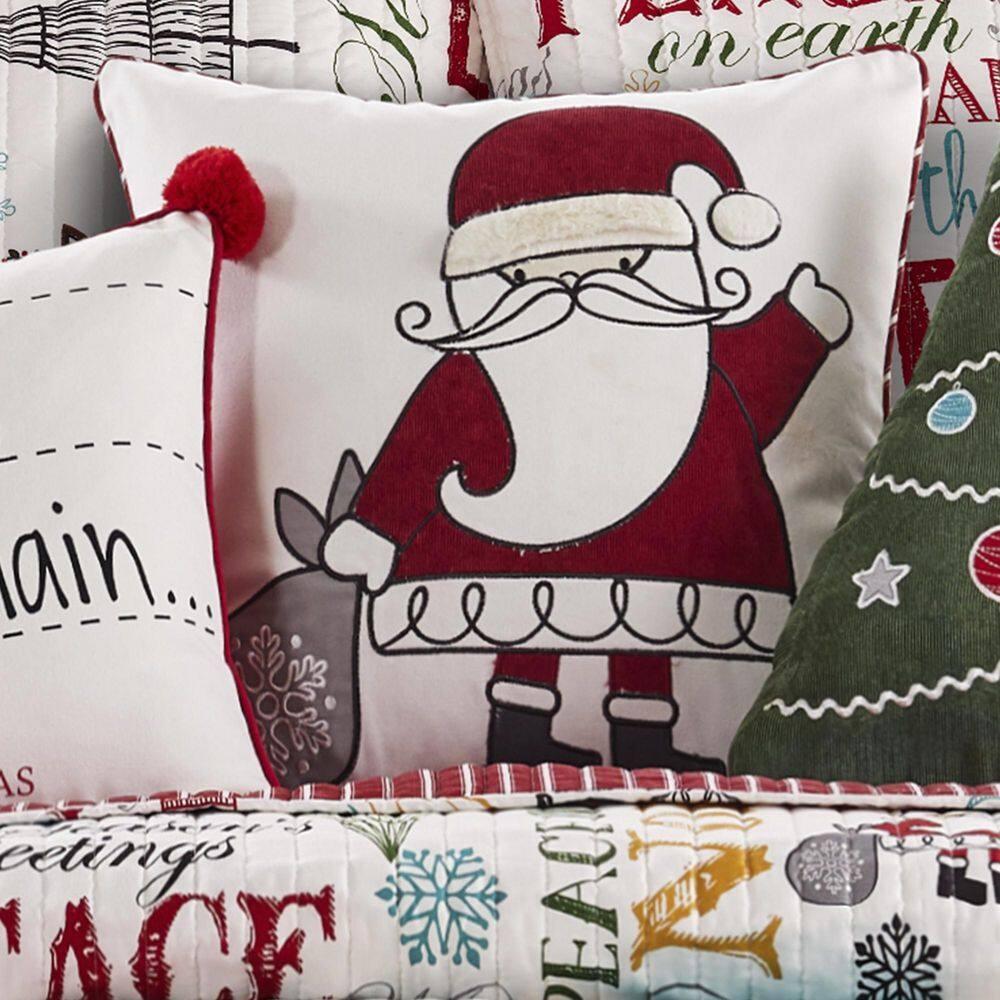 Santa Claus Lane Holiday Decorative Pillow White - Levtex Home