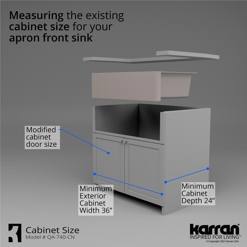 Karran Farmhouse/Apron-Front Quartz Composite 34'' X 21-1/4'' Single Bowl Kitchen Sink