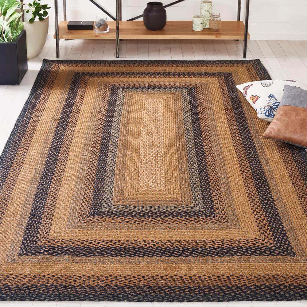 Braided BRD652 Flat Weave Indoor Area Rug - Natural/Sage - 6'x9' - Safavieh