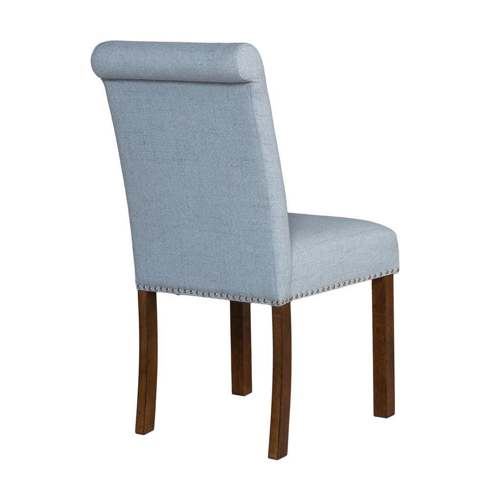 510 Design Aubrey Upholstered Dining Chairs with Silver Nailhead Trim - Set of 2 - Natural (Set of 2)