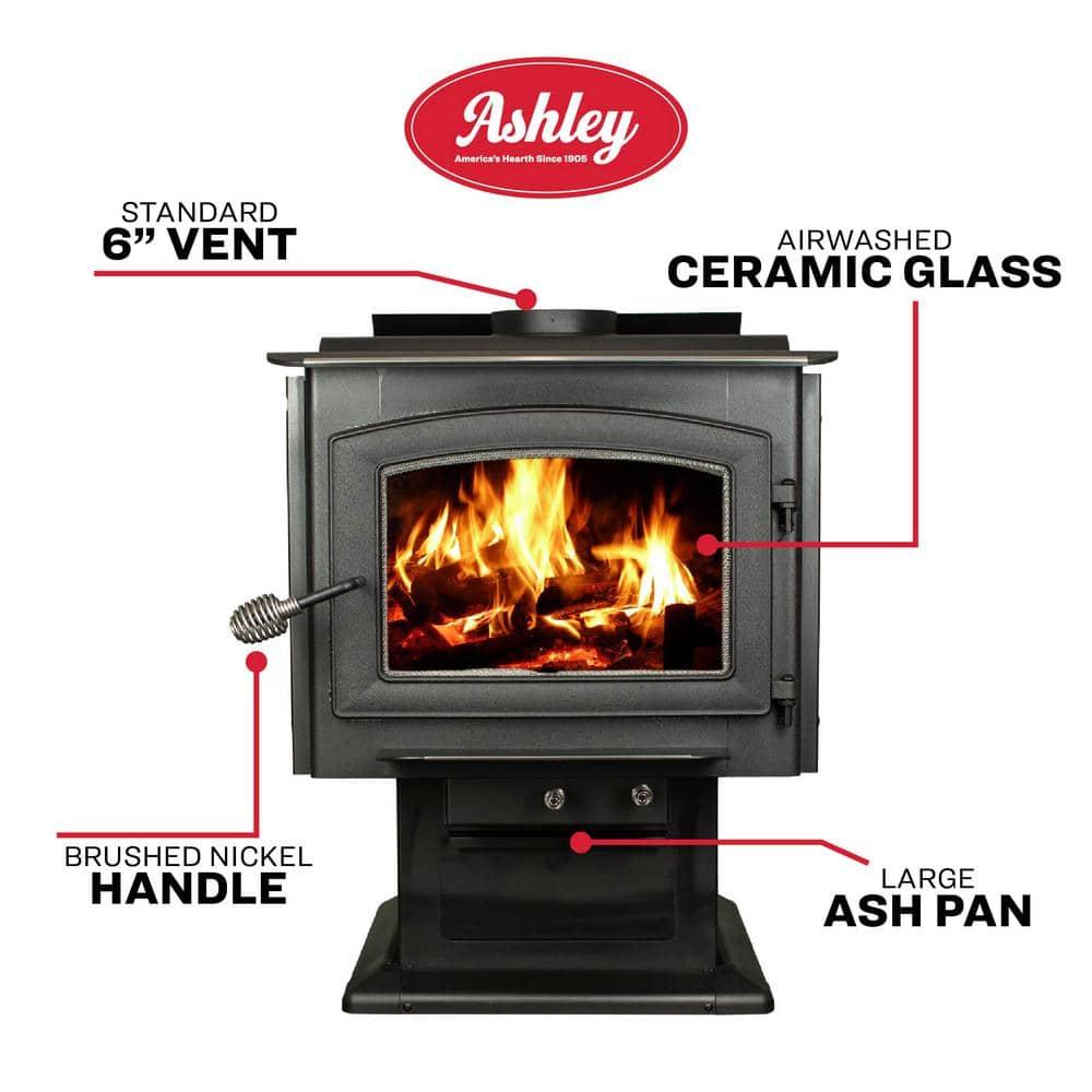 Ashley Hearth 3200 Square Feet Direct Vent Freestanding Wood Burning Stove with Blower