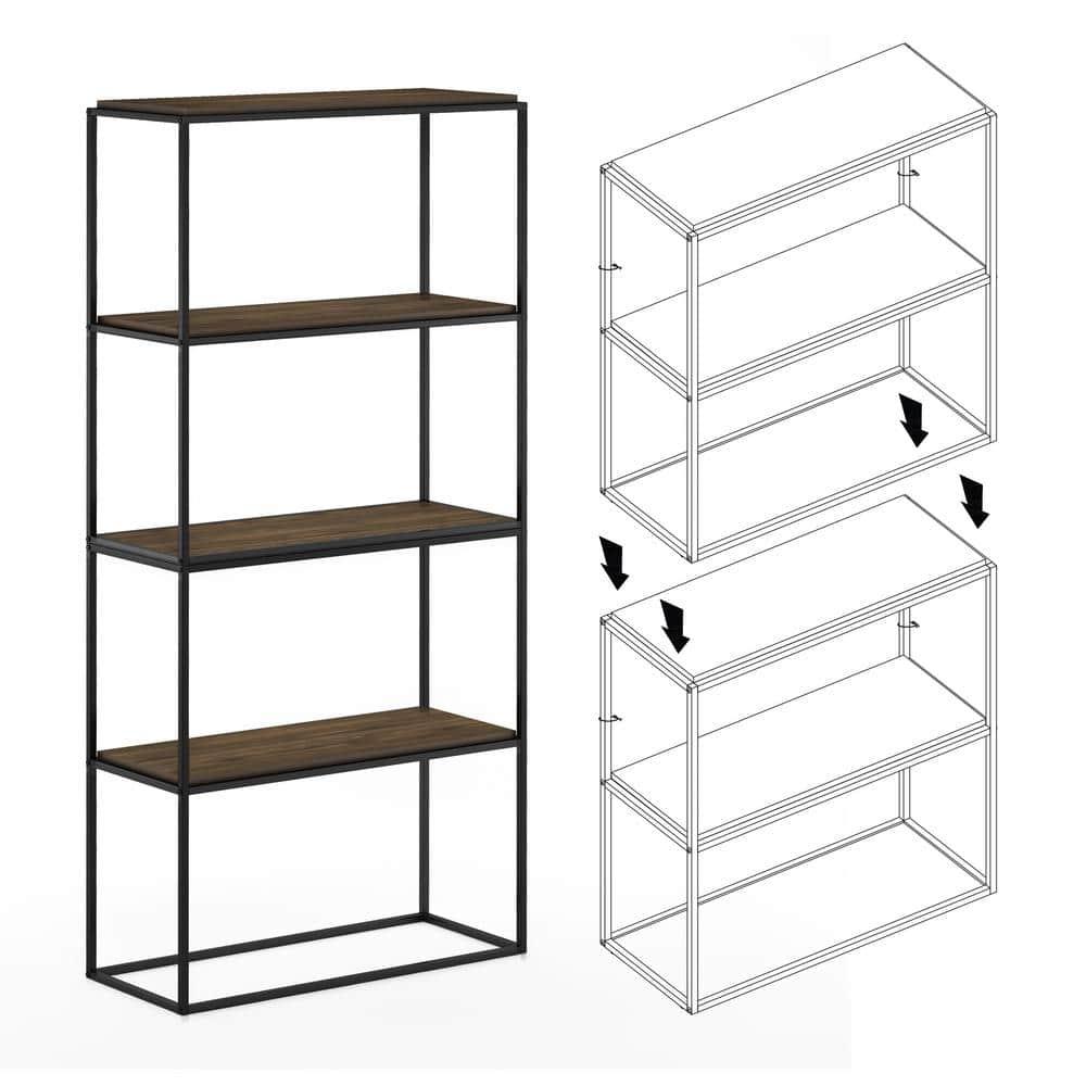 Furinno 31.57 W x 13.11 D x 34.29 H 2-Shelf Decorative Shelves, Columbia Walnut