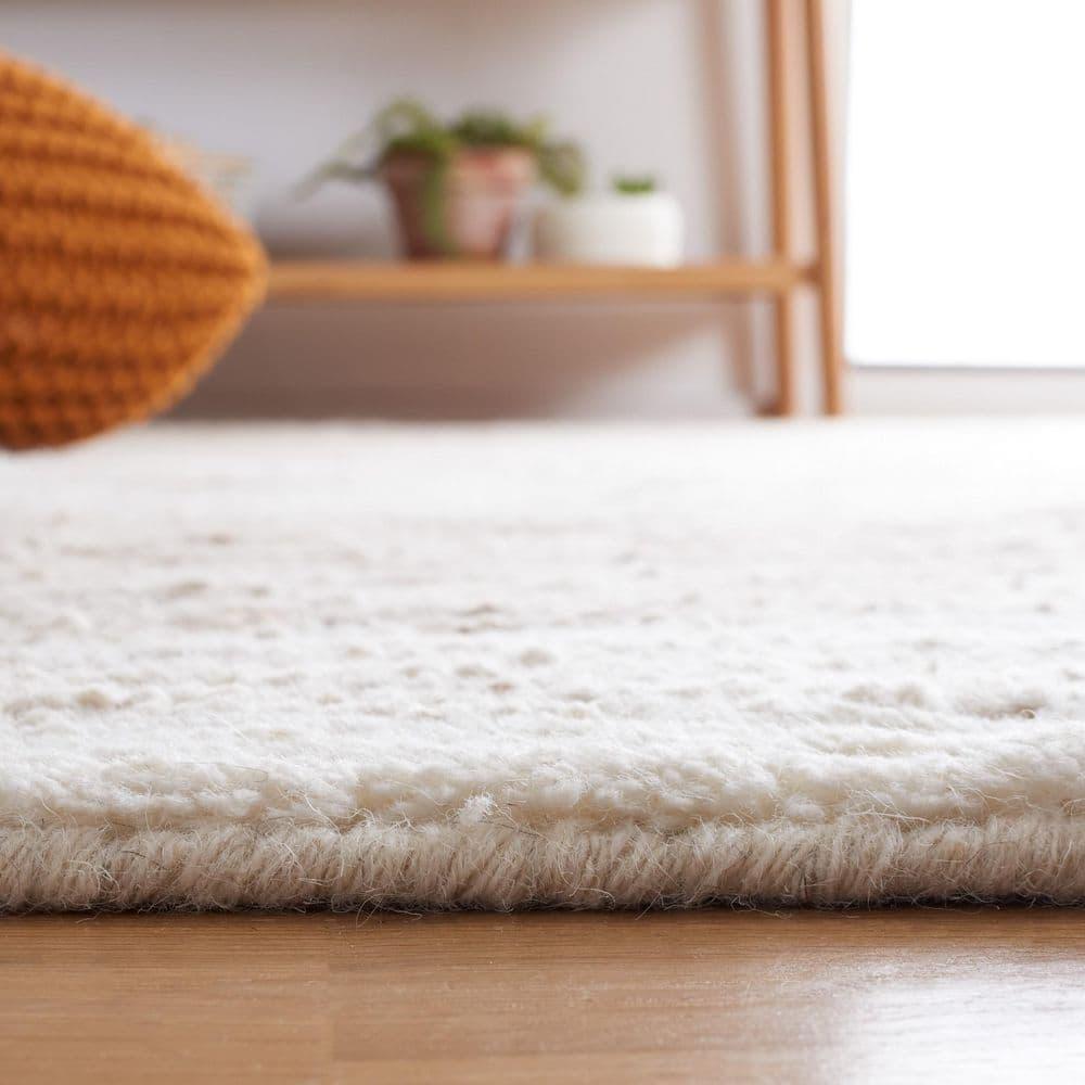 SAFAVIEH Casablanca Rhoda Geometric Wool Area Rug, Ivory/Brown, 3' x 5'