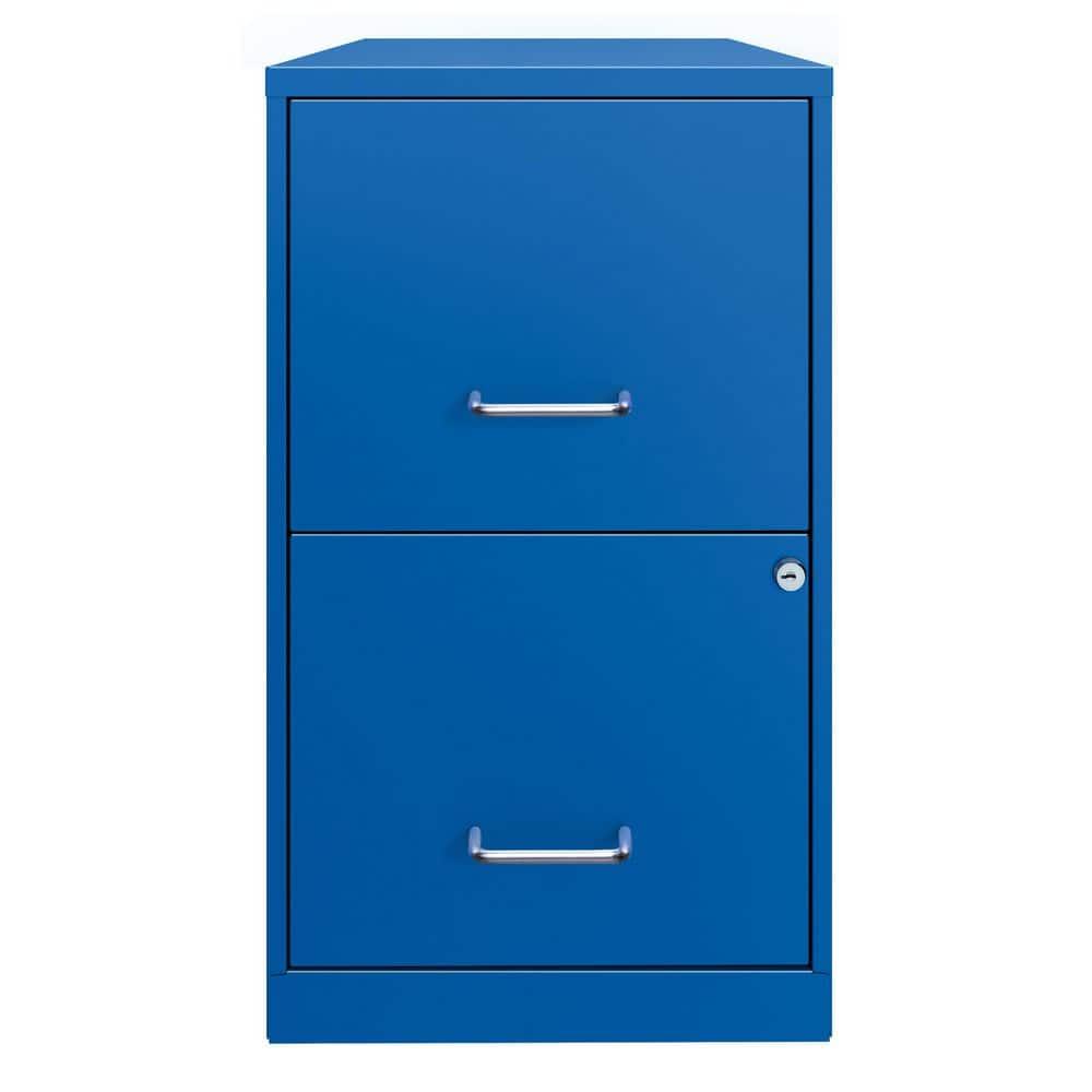 Space Solutions 18" 2 Drawer Metal File Cabinet Classic Blue