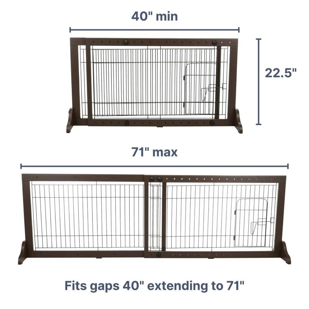 TRIXIE TRIXIE Freestanding Pet Gate with Pet Door, Adjustable Width, 22.5 in Height