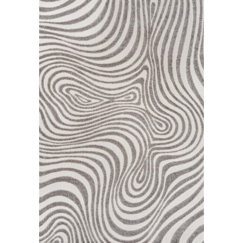 JONATHAN Y Maribo High-Low Abstract Groovy Striped Gray/Ivory 5 ft. x 8 ft. Indoor/Outdoor Area Rug