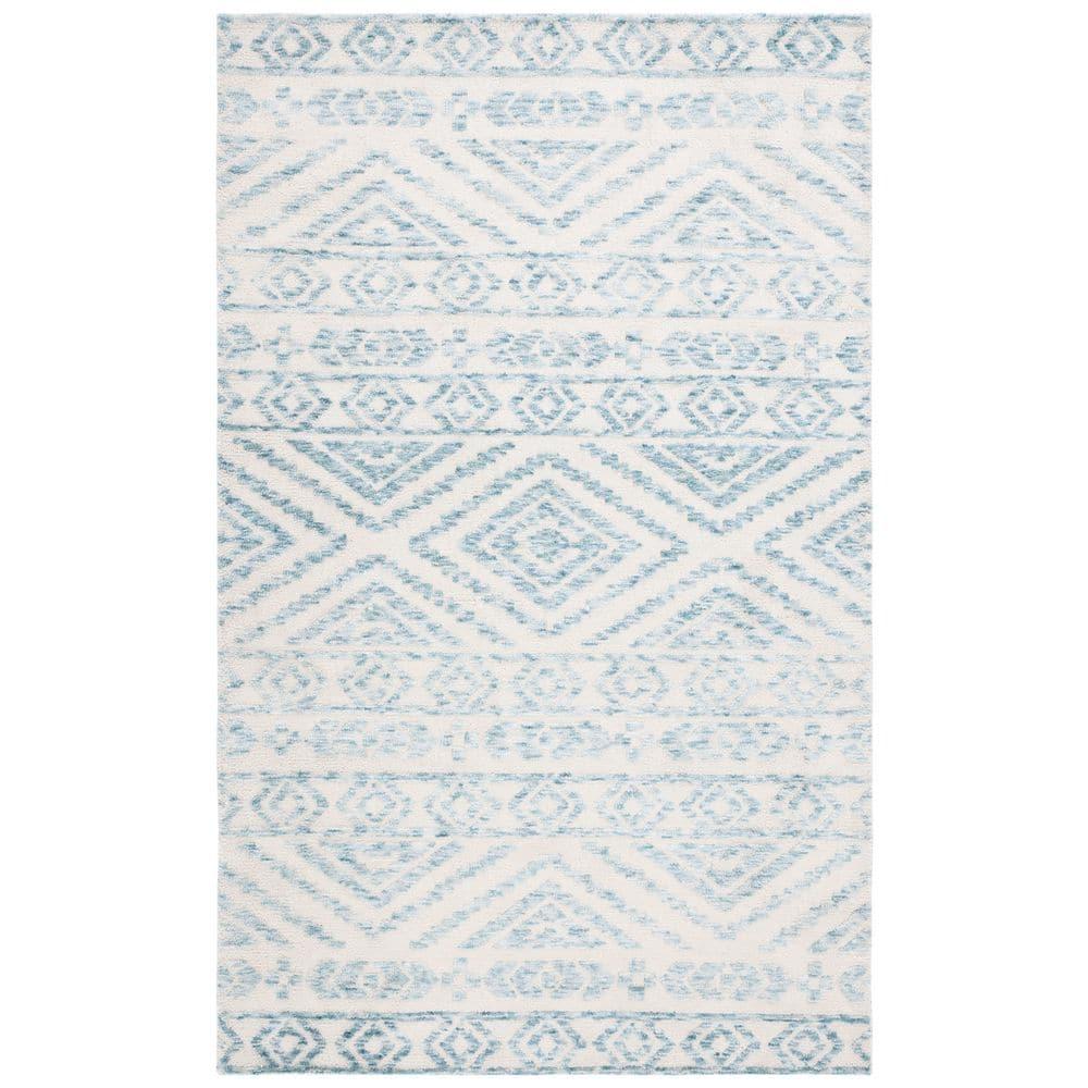 Adirondack ADR131 Machine Made Indoor Area Rug - Ivory/Light Blue - 8'x10' - Safavieh