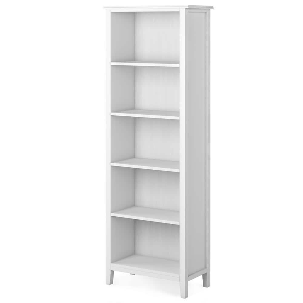 Simpli Home Artisan SOLID WOOD 72 inch x 26 inch Contemporary 5 Shelf Bookcase in White