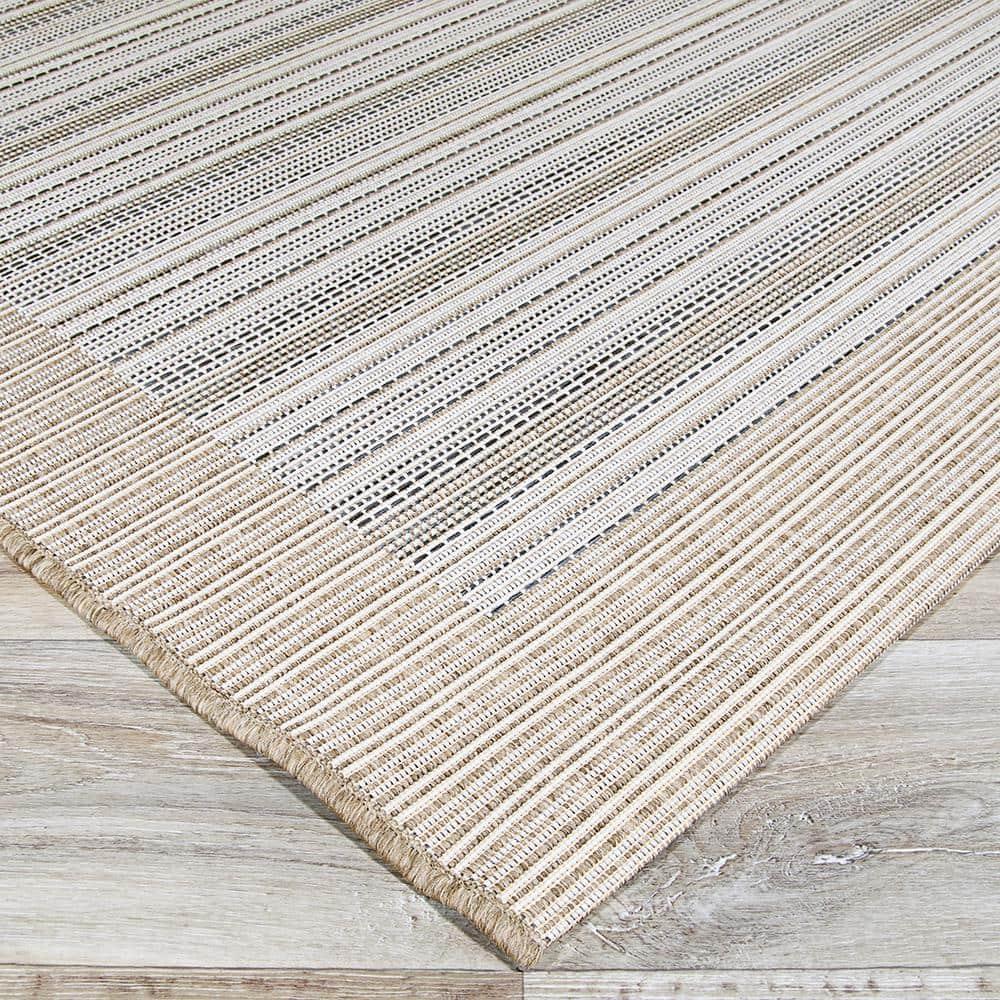 Couristan Monaco Bowline Indoor / Outdoor Area Rug, Cocoa Natural-Ivory, 3'9" x 5'5"