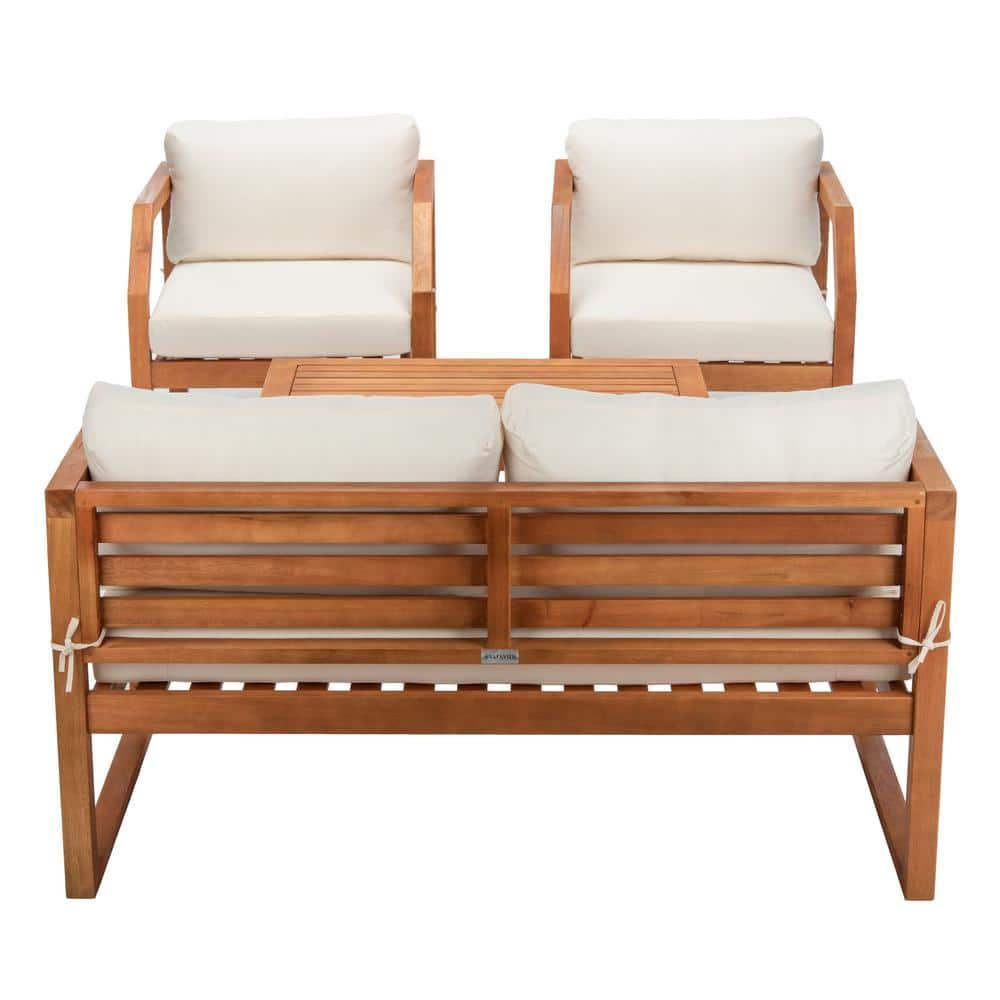 Dren 4 Piece Living Set - Indoor/Outdoor - PAT7067 - Natural/Beige - Safavieh