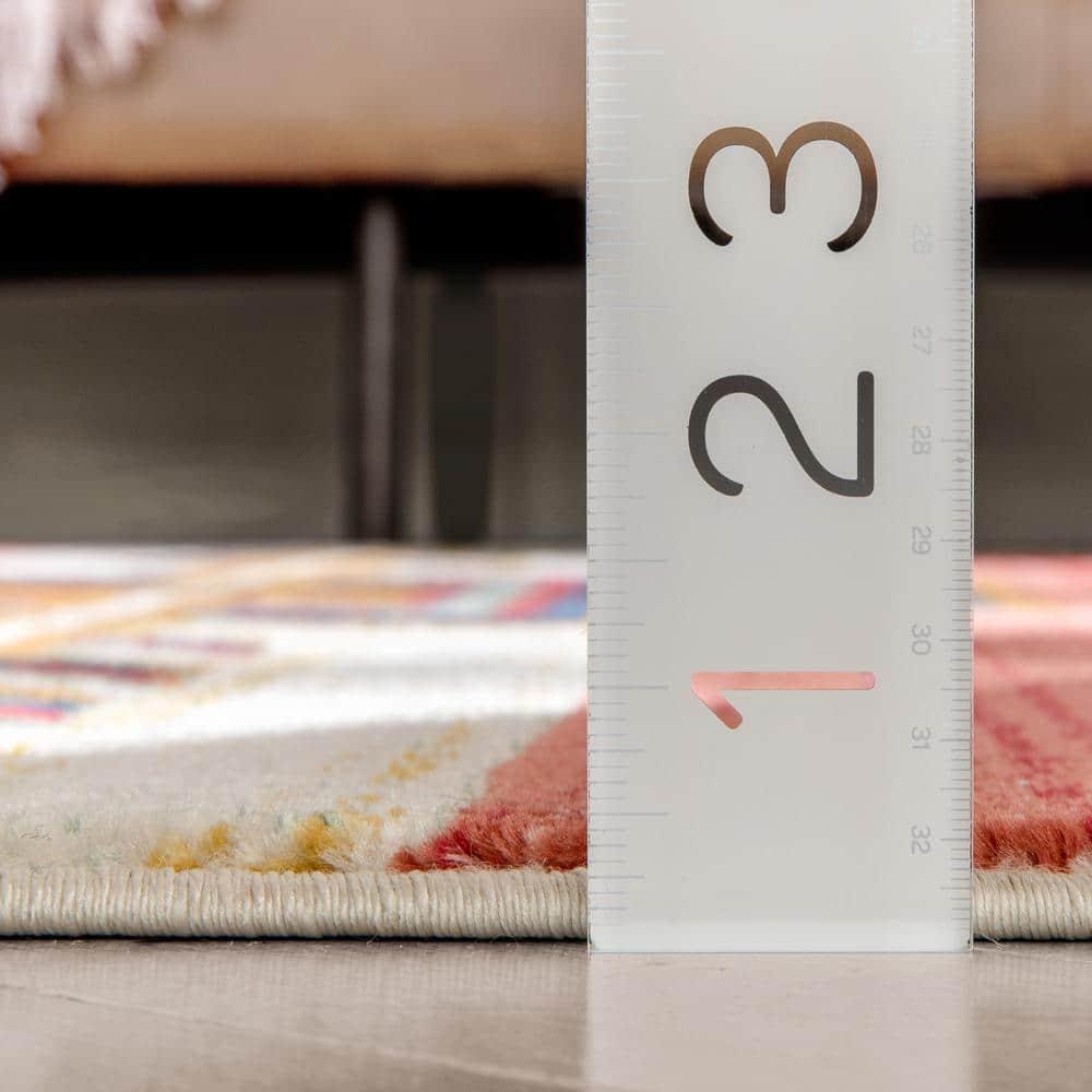 Union Rustic Crimson Southwestern Medallion Tribal Pattern Area Rug