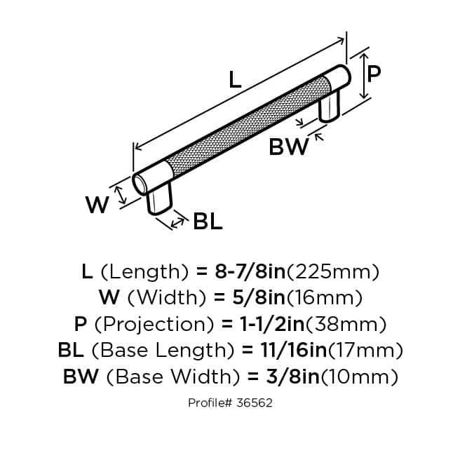 Amerock Bronx 8 inch (203mm) Center-to-Center Satin Nickel Cabinet Pull