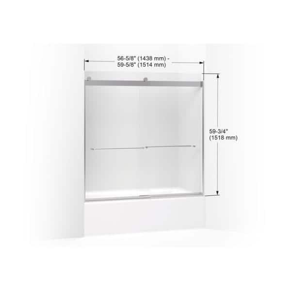 Levity 59.63" x 59.75" Bypass Bath Door with CleanCoat® Technology