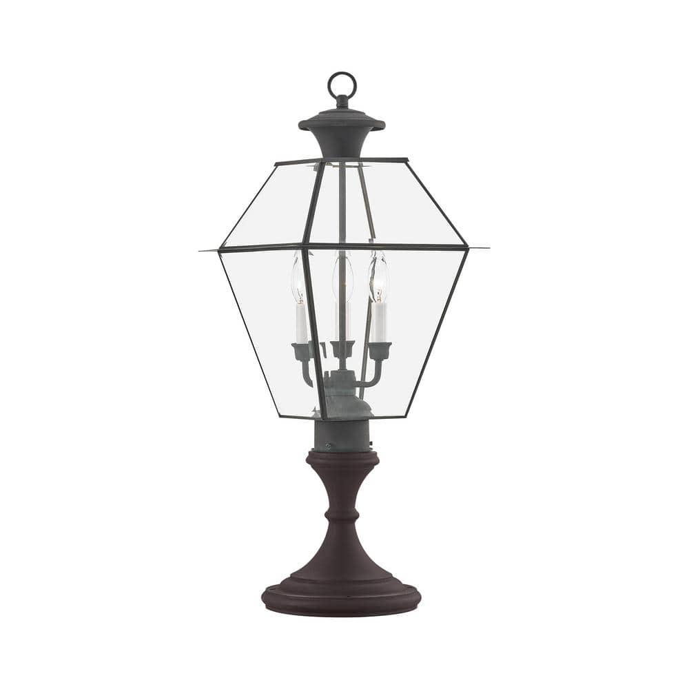 Livex Lighting Westover 3 - Light Post Light in  Charcoal