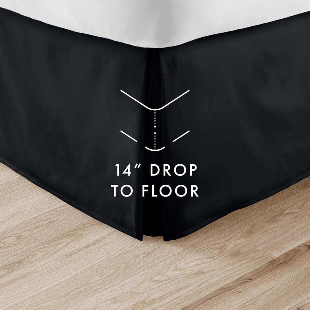 Ienjoy Home Home Collection Black Polyester Ruffled California king Bed Skirt