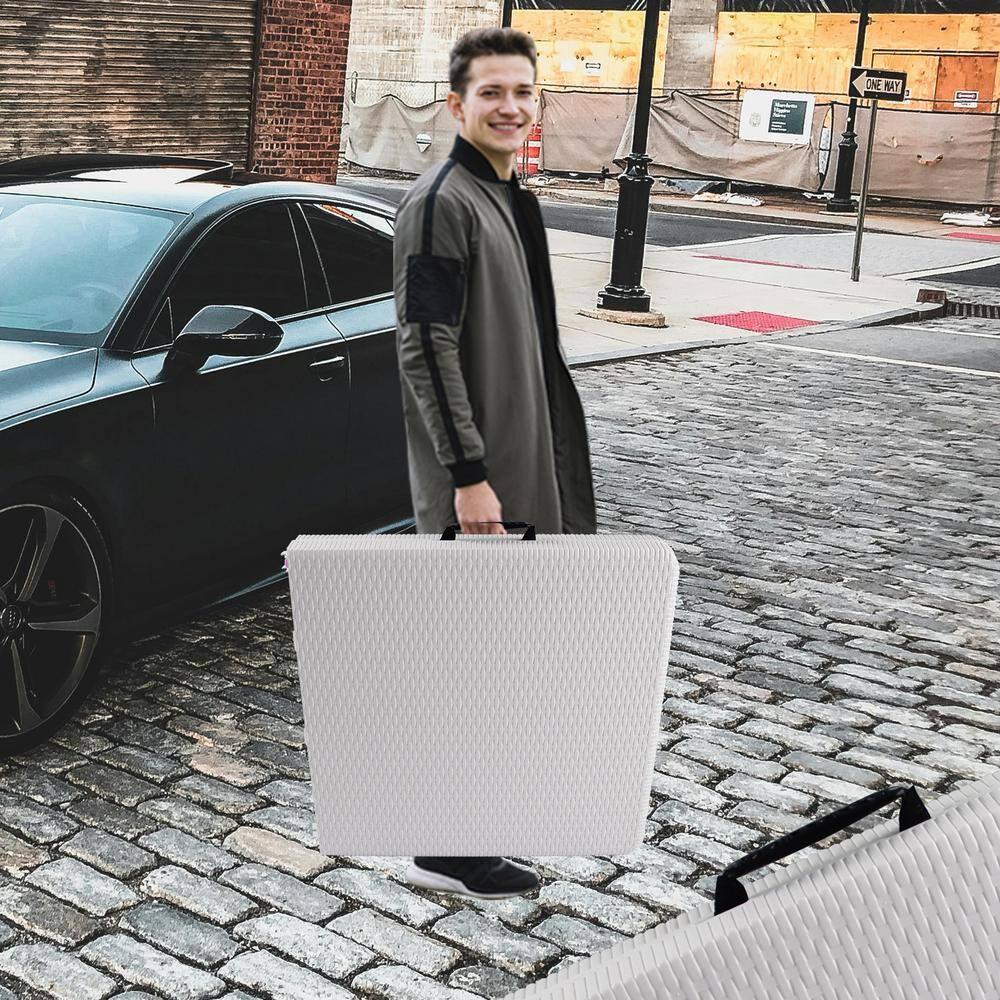 4 ft. White Composite Folding Outdoor Dining Table