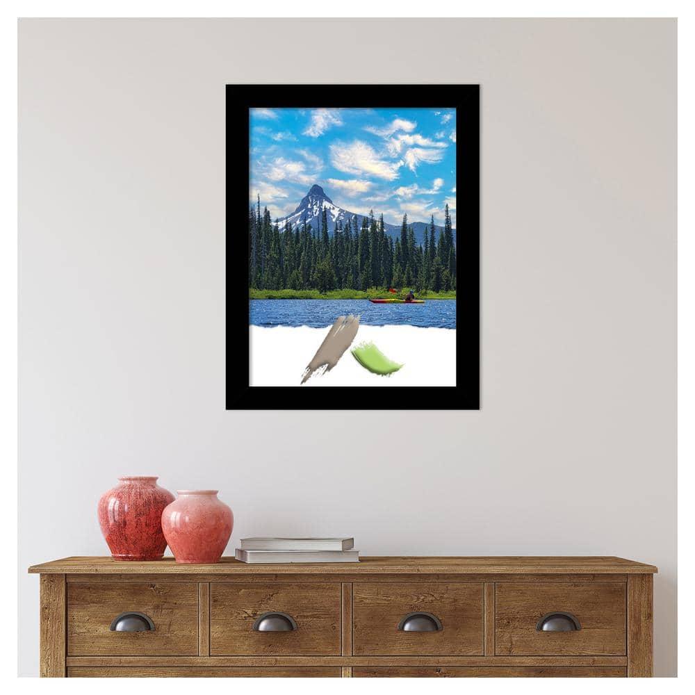 Amanti Art Basic Black Narrow Wood Picture Frame Opening Size 18x24 in.