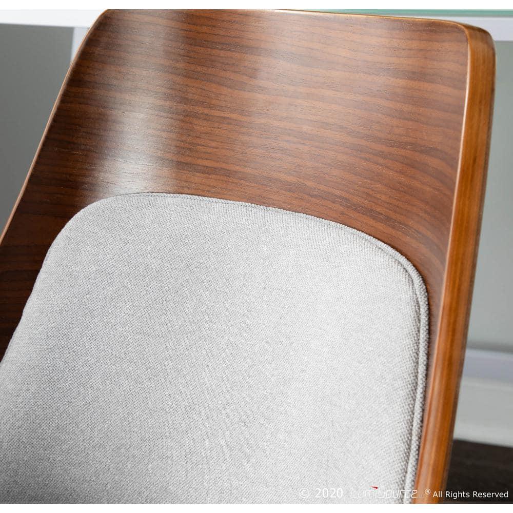 Carson Carrington  Vallemala Walnut and Fabric Dining Chair - N/A Accent Chairs, Dining Chairs Grey Polyester, Foam