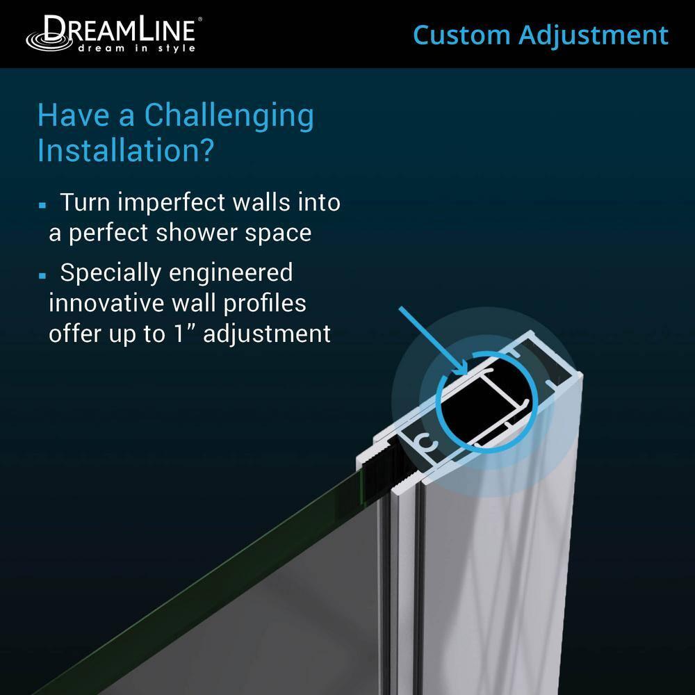 Unidoor 47" W x 72" H Hinged Frameless Shower Door with Clearmax™ Technology