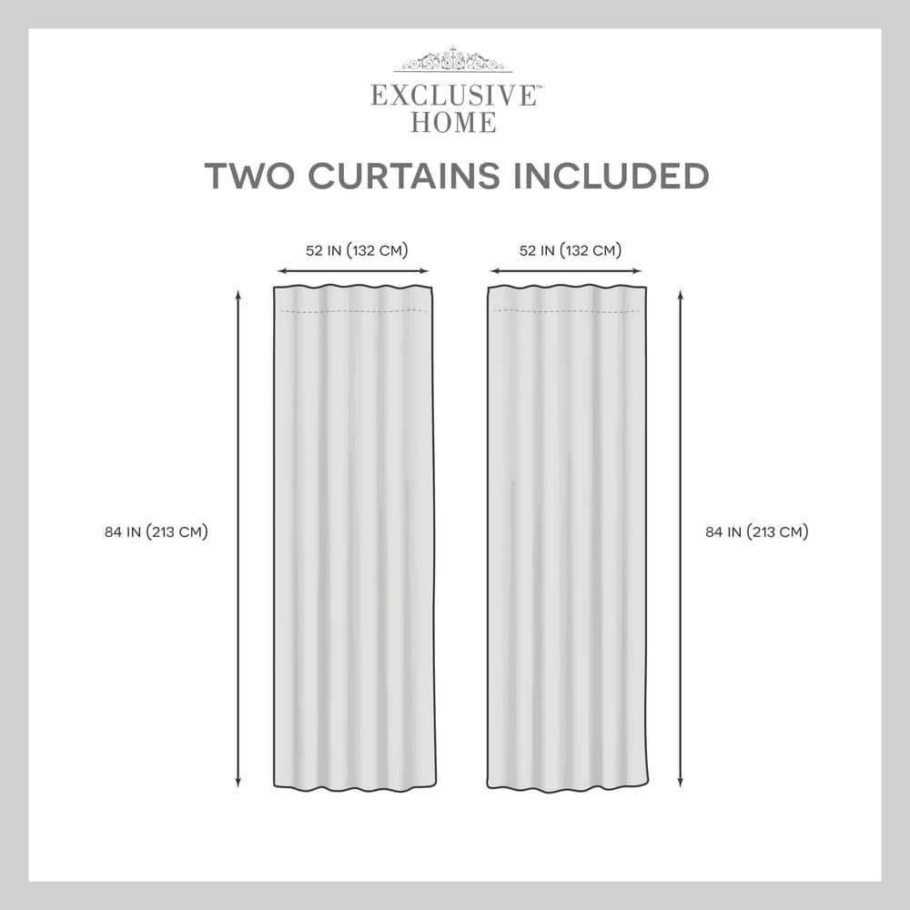 Set of 2 (63"x52") Velvet Heavyweight Hidden Tab Top Curtain Panels Blush - Exclusive Home: Light Filtering Window Curtains