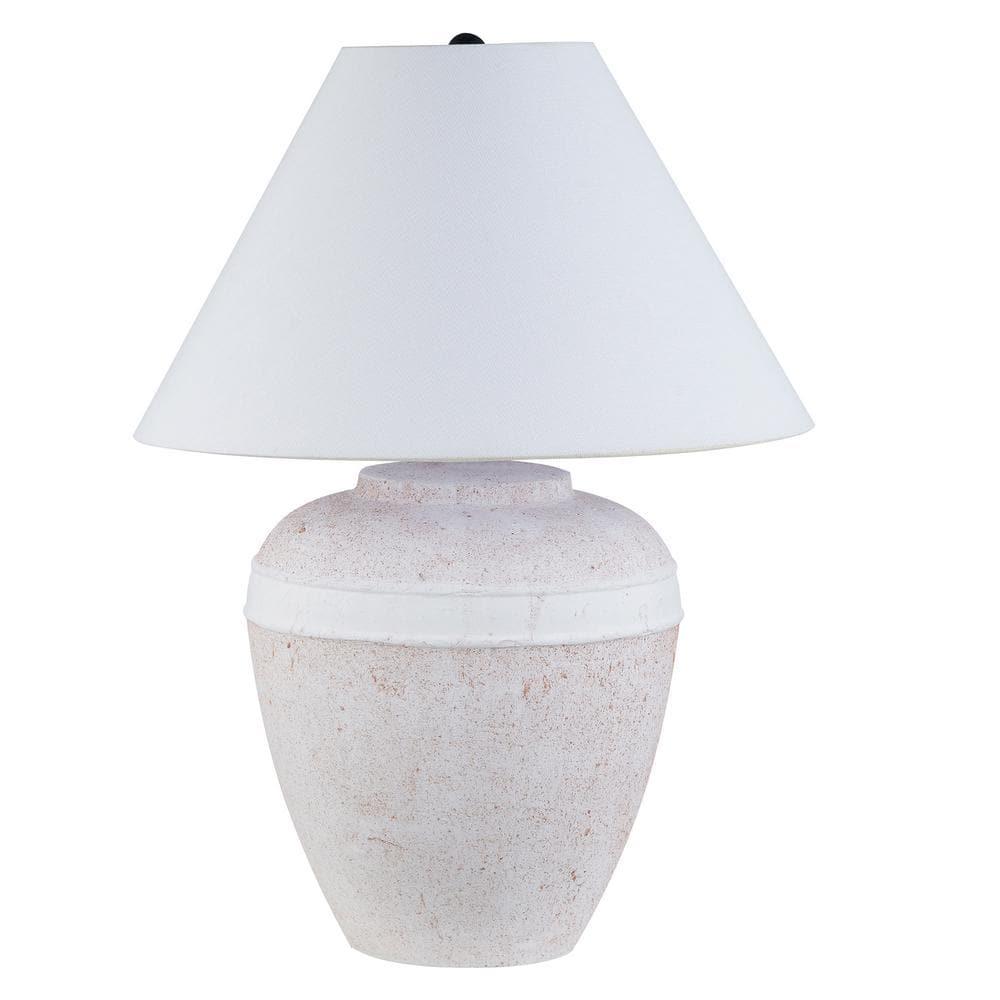 Evelyn&Zoe Chiara 22.5" Modern Ceramic Table Lamp with White Cone Fabric Shade