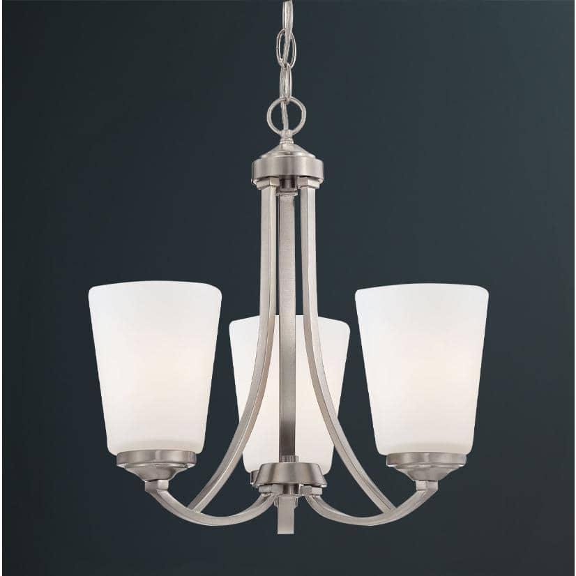 Minka Lavery 4963-84 Overland Park 3 Light Mini Chandelier in Brushed Nickel