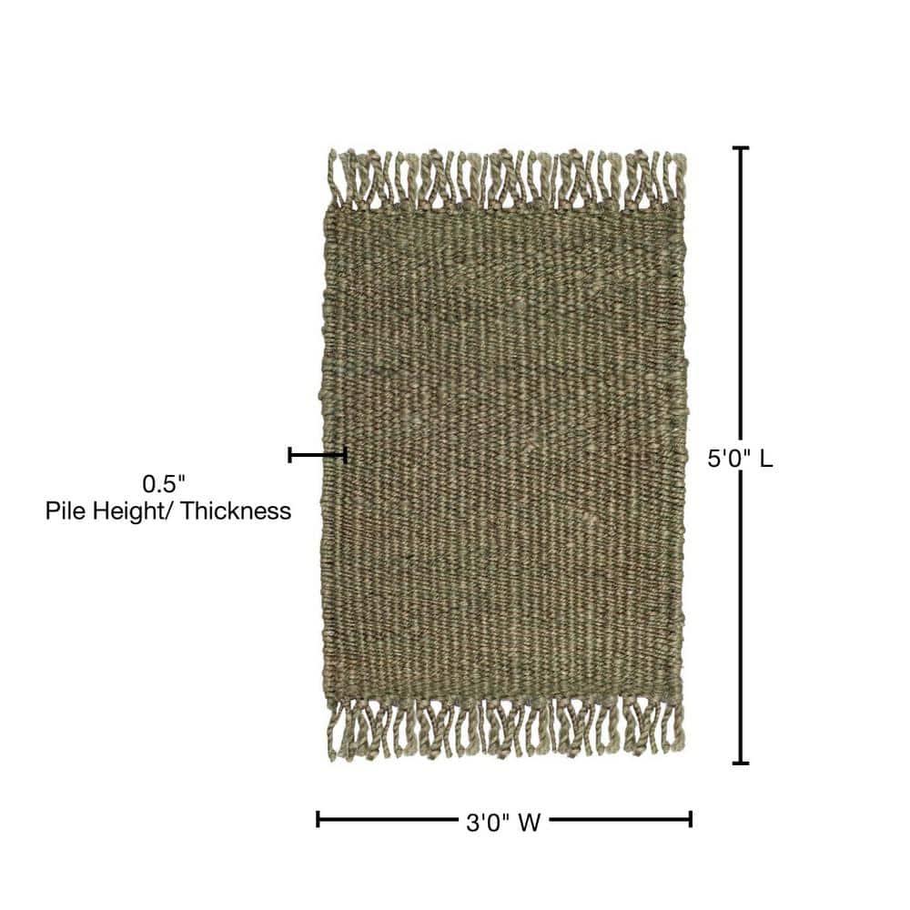 Natural Fiber NF368 Hand Woven Indoor Accent Rug - Green - 3'x5' - Safavieh