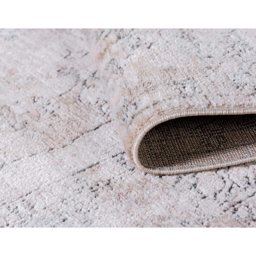 Unique Loom Portland Collection Area Rug - Canby (6' 1" Square Ivory/Beige)