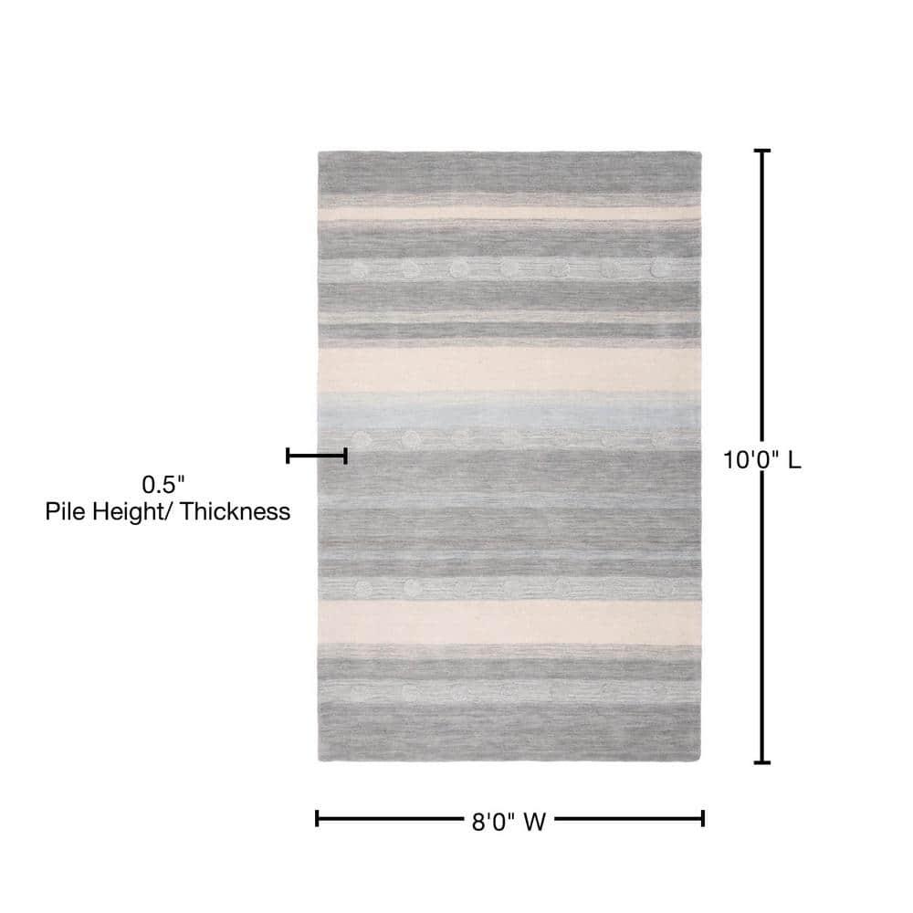 Safavieh Kids 8' x 10' Hand Loomed Wool Rug in Gray and Ivory
