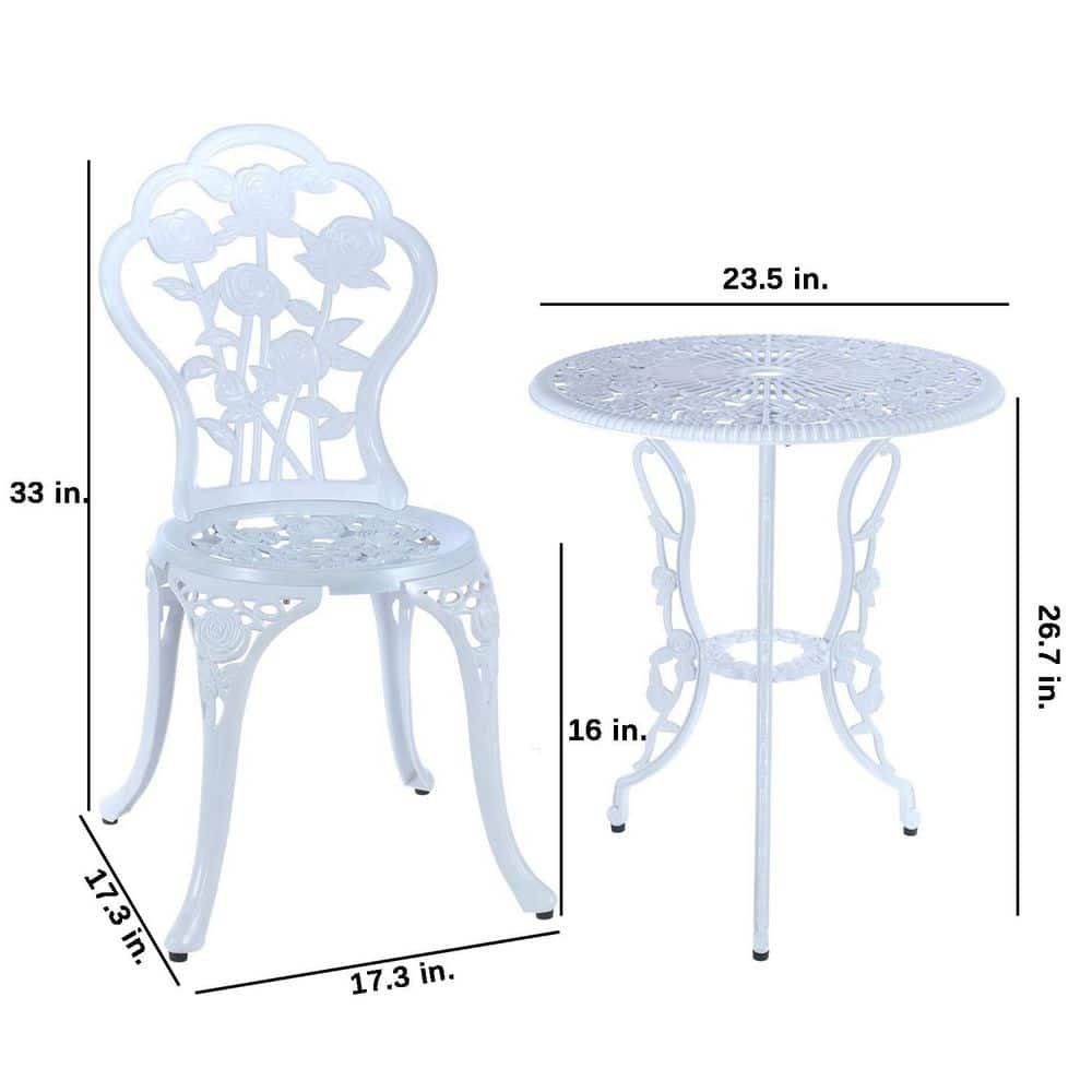 SunnyDaze Decor 2 - Person Metal Patio Dining Set with Round Table