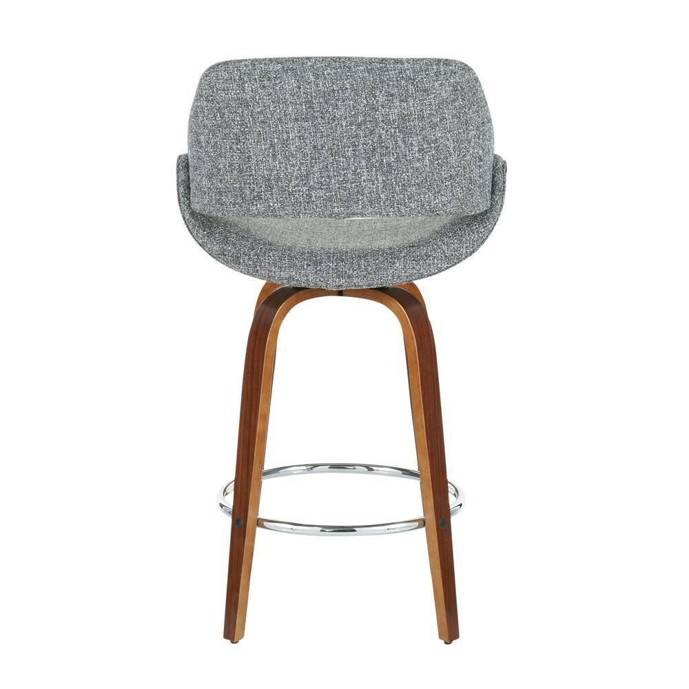 Set of 2 Fabrico Counter Height Barstool with Walnut Legs & Upholstered Seat - LumiSource