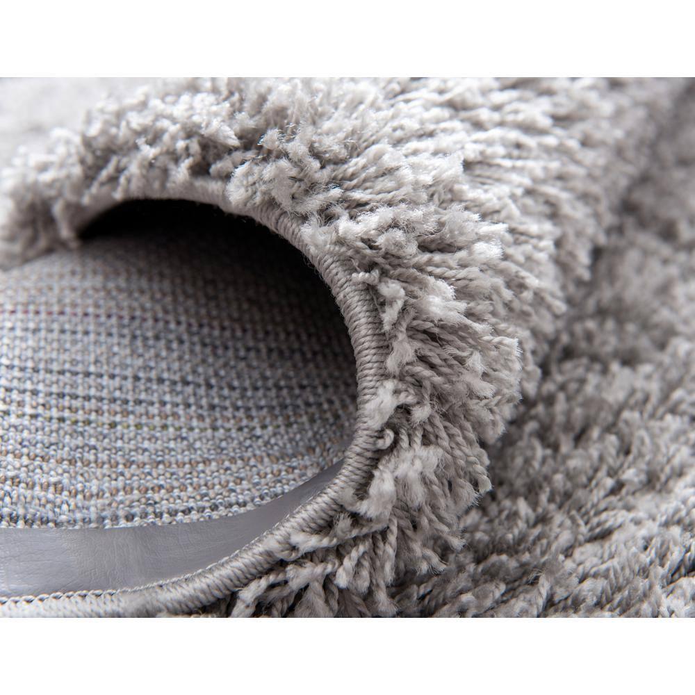 Unique Loom Solid Shag Collection Area Rug (7' 1" x 10' Rectangle Cloud Gray)