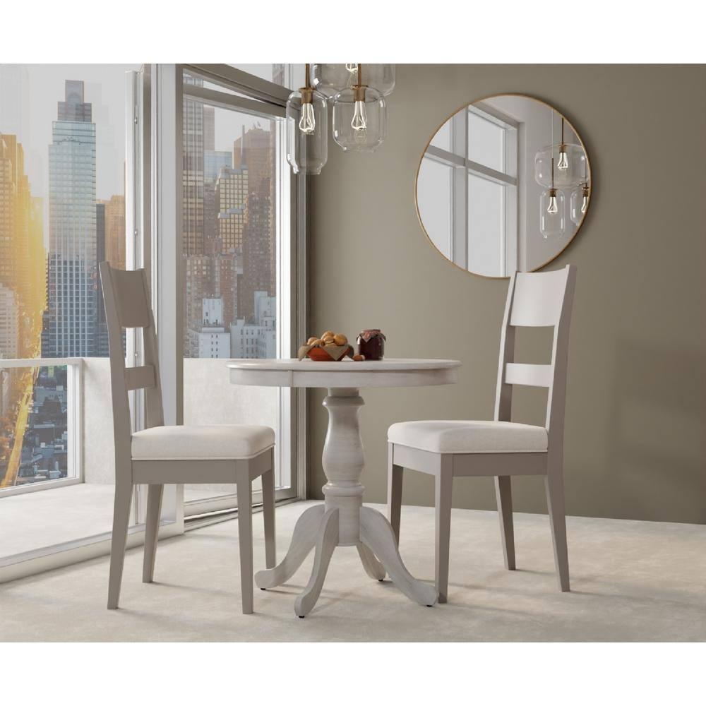 Carolina Living 30" Salem Round Pedestal Dining Table White Wash: Rubberwood, Non-Extension, Seats 2