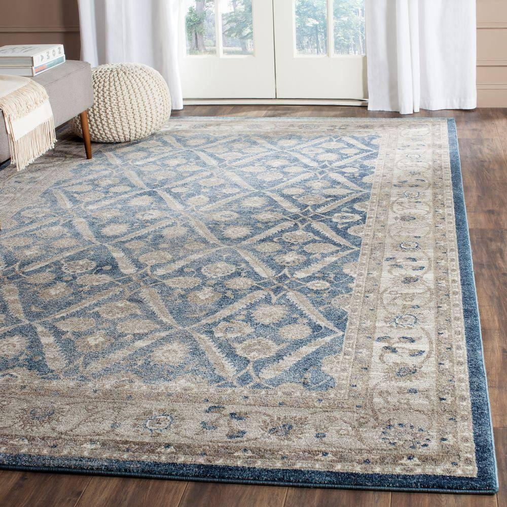 Sofia SOF378 Power Loomed Indoor Area Rug - Blue/Beige - 8'x11' - Safavieh