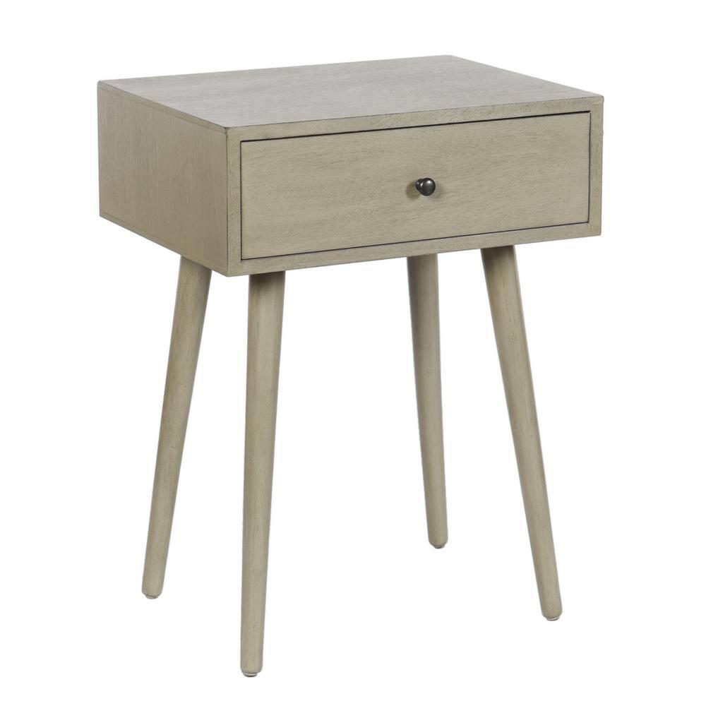 Arthur 24" Restoration Gray Wood and Metal End Table