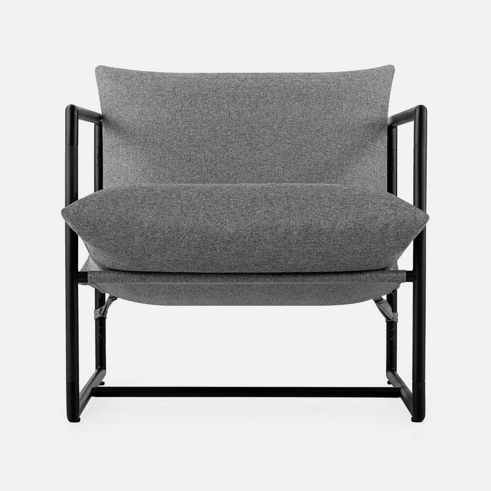 Zinus Aidan Metal Framed Sling Indoor Accent Chair, Light Grey