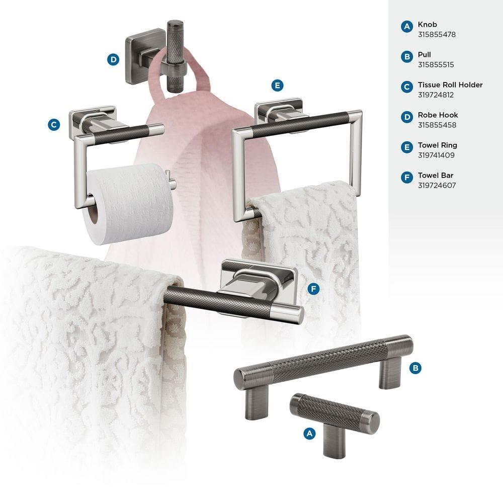 Amerock Esquire Polished Nickel/Gunmetal Closed Towel Ring