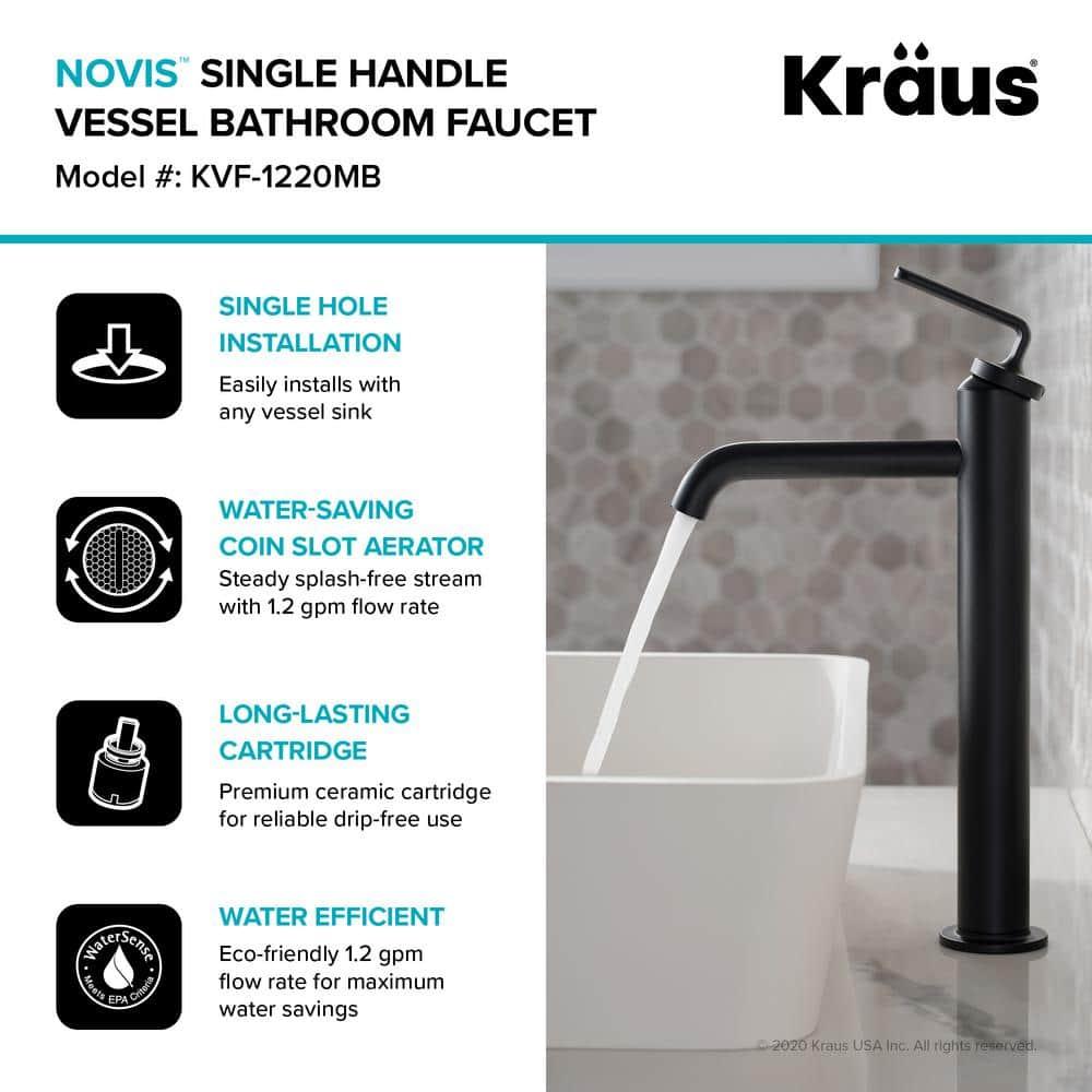Ramus Vessel Sink Bathroom Faucet with Drain Assembly