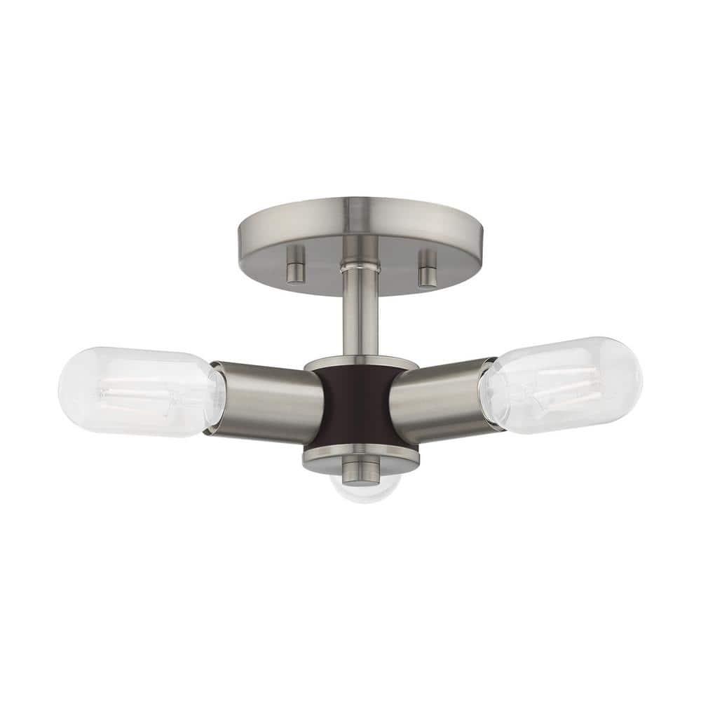 Livex Lighting Copenhagen 3 - Light Flush Mount in  Brushed Nickel