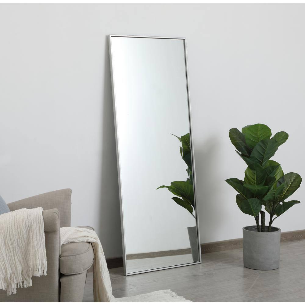 Metal frame rectangle mirror 24 inch in Sliver