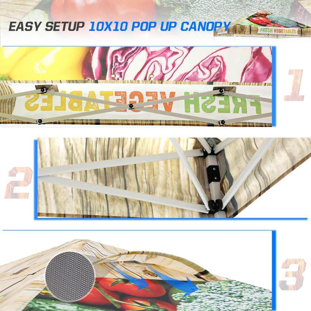 EAGLE PEAK Pop Up Canopies 10 Ft. W x 10 FT. D Metal Party Tent Canopy