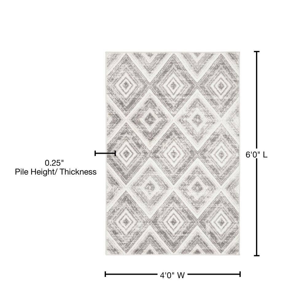 Skyler SKY120 Power Loomed Indoor Area Rug - Grey/Ivory - 4'x6' - Safavieh