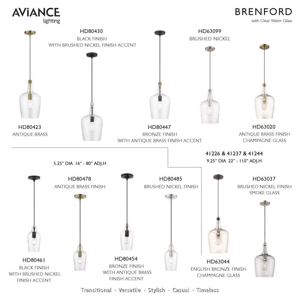Livex Lighting Avery 1 - Light Pendant in  Black/Brushed Nickel