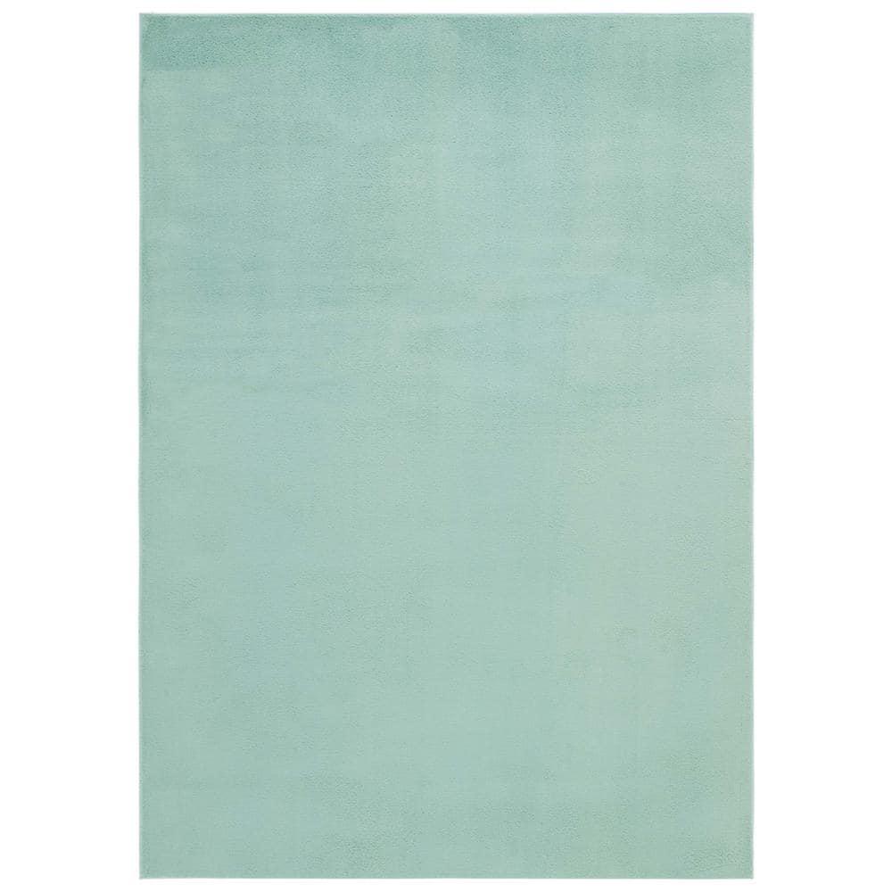 SAFAVIEH Faux Rabbit Fur Daven Solid Polyester Machine Washable Area Rug, Sage, 4' x 6'