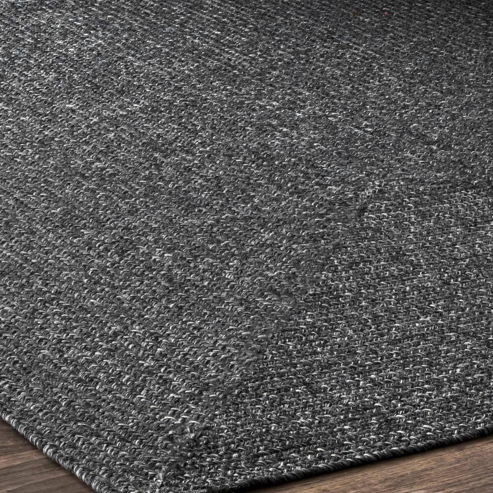 nuLOOM Wynn Braided Indoor/Outdoor Area Rug, Oval 4' x 6', Charcoal