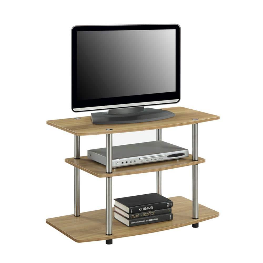 Convenience Concepts Designs2Go No Tools 3 Tier TV Stand, Light Oak