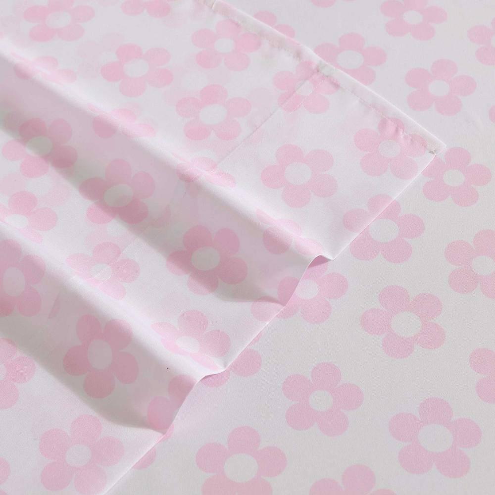 Betsey Johnson Retro Daisy Pink King Sheet Set