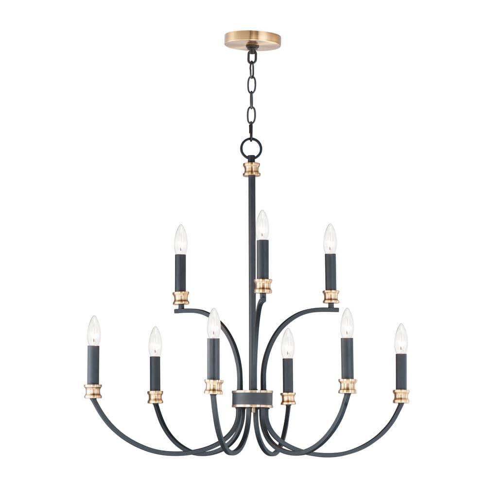 11377BKAB-Maxim Lighting-Charlton - 9 Light Chandelier     -Traditional Installation