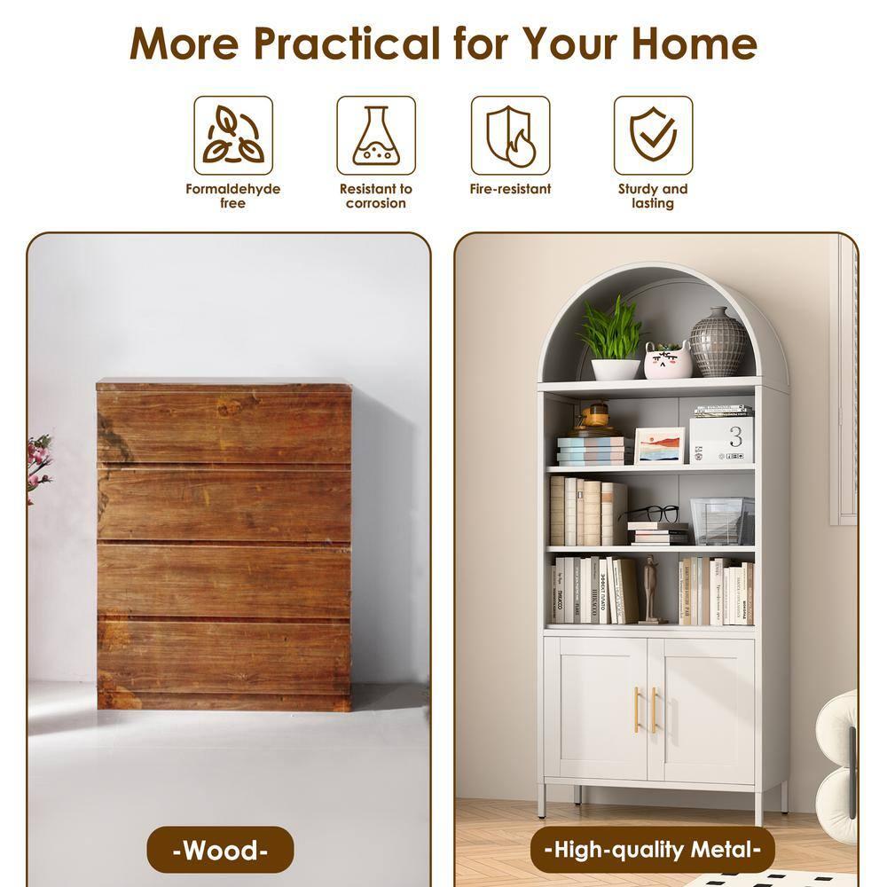 SUPEER Metal Garage Storage Cabinet, 72 Inches Tall Lockable  Storage Cabinet with Door and 5 Adjustable Shelves for Office and Home, Assembly Required