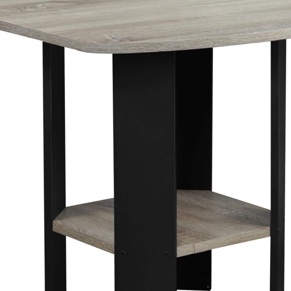 Furinno Simple Design End/SideTable, French Oak/Black